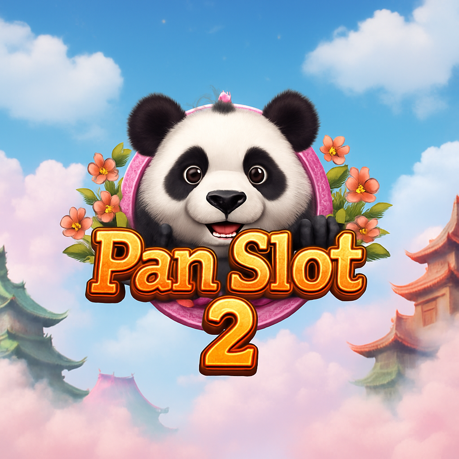 Pan Slot 2: panda con corona tra fiori e nuvole — tema fantasy cinese