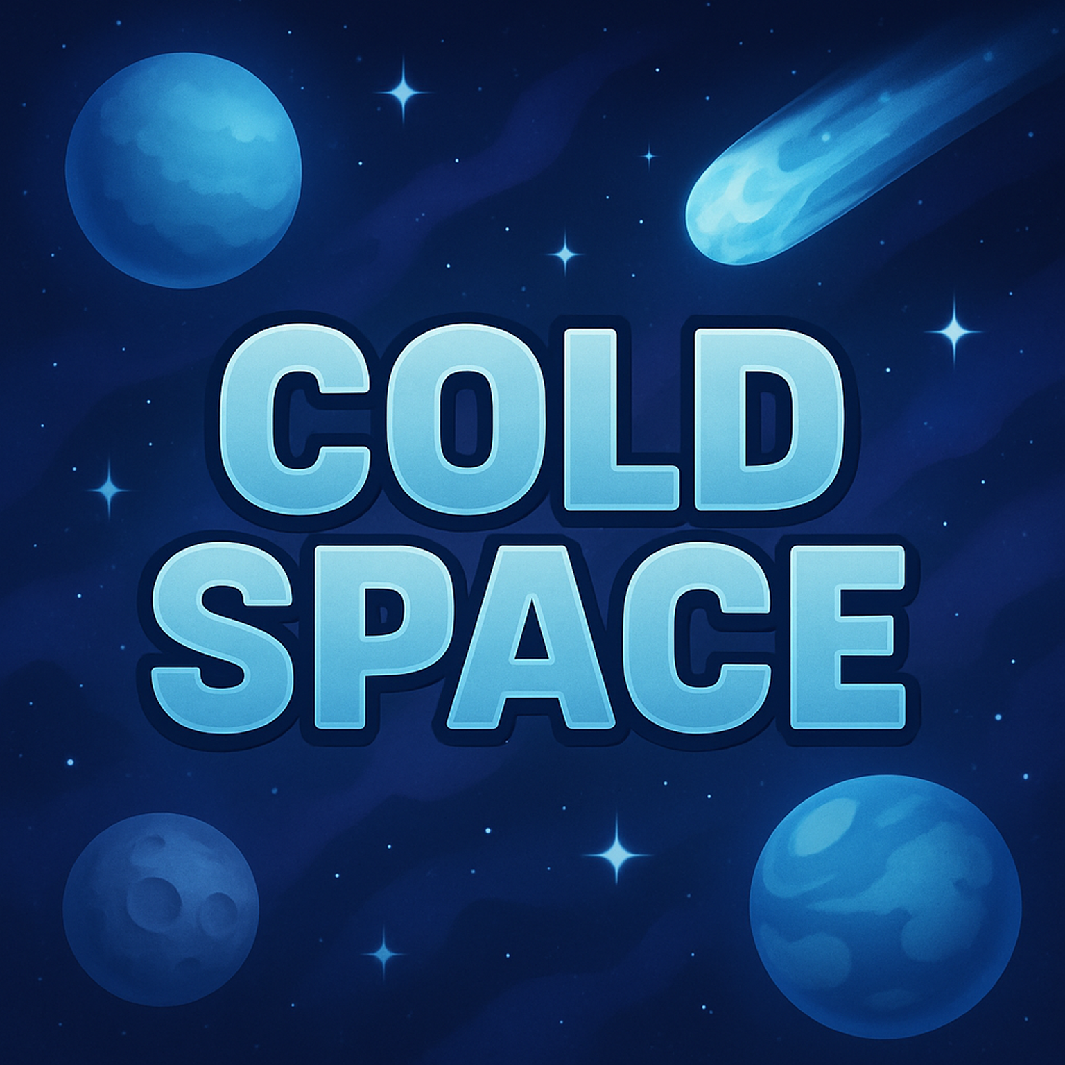 Cold Space: spazio stellato con pianeti e cometa — tema spaziale futuristico