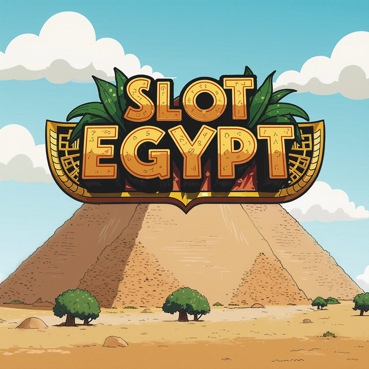 SLOT EGYPT: piramide egizia con geroglifici e palme — tema storico egizio
